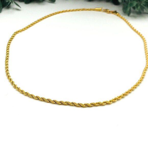 Gold tone Stainless Rope Chain Necklace 18" Lobster Clasp by Chisel - Picture 2 of 3